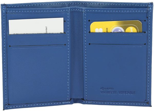 FASHIONGEN - Porte-Cartes en Cuir de Vachette, pour Carte de crédit, fidélité et visites, pour Femme et Homme, Sawsan - Bleu Cyan - Anti RFID