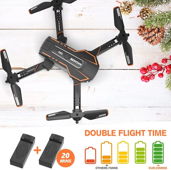 Drone pour Enfant avec Caméra 720P HD, Drone Quadricoptère FPV WiFi Télécommandé, Mode sans Tête, Maintien d'Altitude, 360°Flips, Cadeau et Jouet pour Enfant ou Débutant -2 Batteries – Image 4