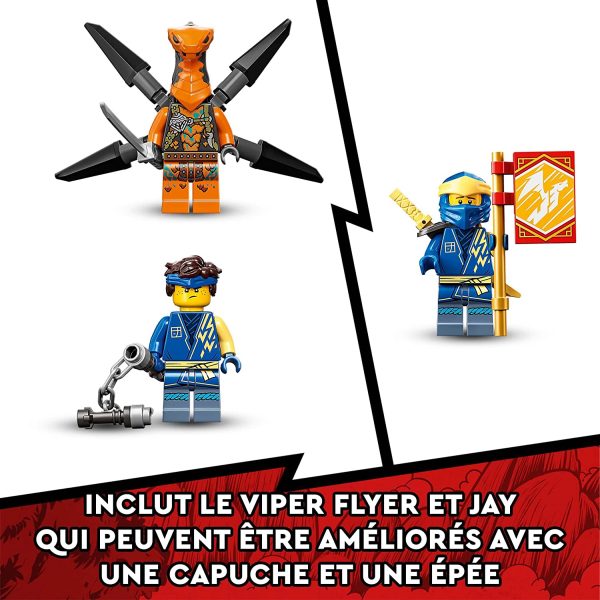 LEGO 71760 Ninjago L’Évolution Dragon du Tonnerre De Jay, Jouet pour Enfants dès 6 Ans, Set avec Figurine de Serpent avec bannière de Mission Speed à Collectionner – Image 2