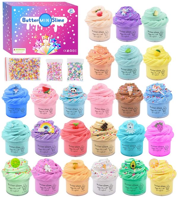 Kit de Mini Slime Fluffy 24 Couleurs, Non Collant, Super Doux, un Cadeau pour Les garçons et Les filles – Image 5