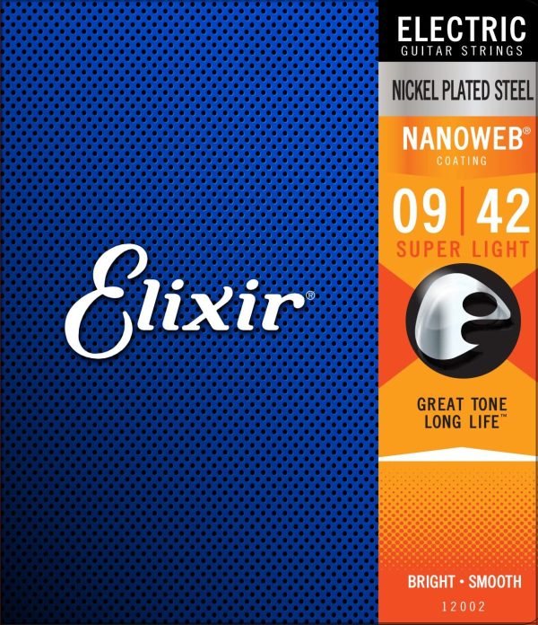 Cordes Elixir® pour guitare électrique avec revêtement NANOWEB®, Super Light (.009-.042)