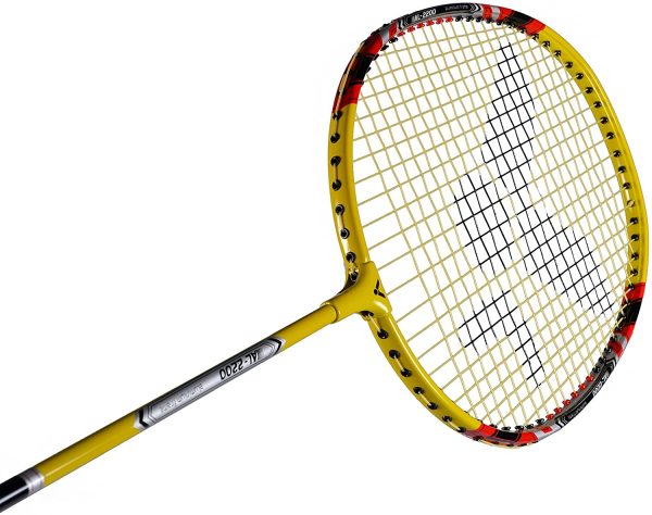 Victor Raquette de badminton et raquette de badminton AL-2200 en jaune, simple ou en set avec raquettes, balles, sac de transport