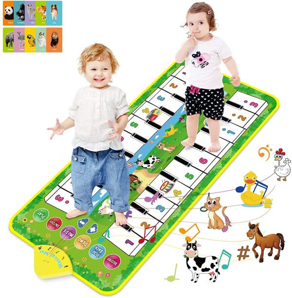 RenFox Tapis Musical Enfant, Tapis de Piano avec Double Clavier, 20 Touches, 8 Sons d'animaux et 10 Chansons pour Garçons Filles 1 2 3 Ans, Cadeaux de Noël et d'anniversaire Idéaux – Image 5