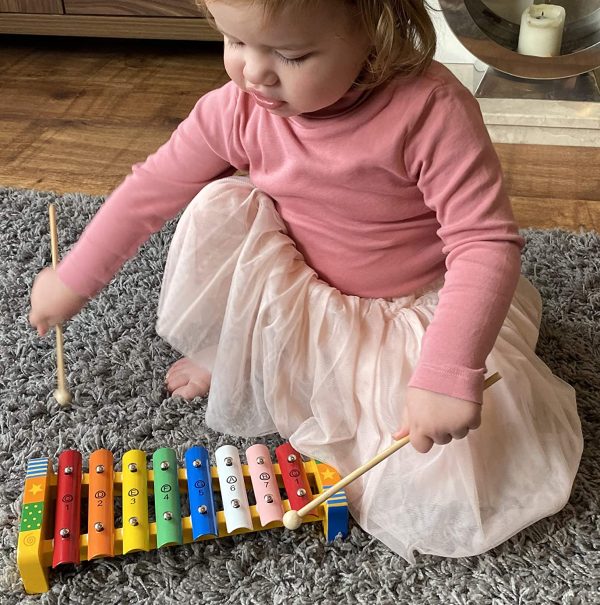 bee SMART ??Xylophone - Instruments de Musique pour bébé - Instrument de Musique Xylophone en Bois pour Les Enfants - Présenté en boîte en Bois. 18 Mois – Image 5