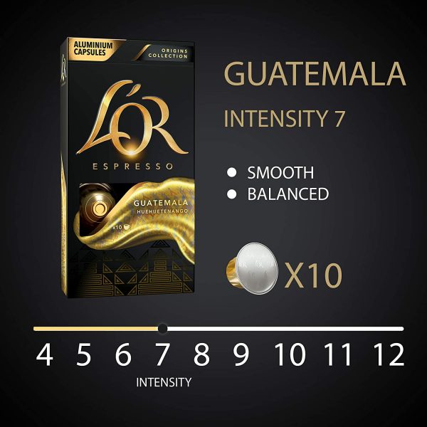 L'OR - Espresso ??Collection Origines ??100 Capsules de Café Compatibles Nespresso ®* ?? Coffret de 5 Variétés ??Intensité 7 à 10 ??Lot de 10 x 10