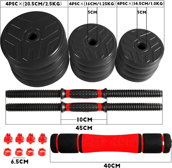 CCLIFE Haltère réglable, Haltères Musculation 20 30 40KG haltère de Poids haltères réglables pour la Salle de Sport-ZERRO – Image 4
