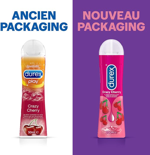 Durex Gel Lubrifiant Crazy Cherry - Goût Cerise - Lubrifiant à base d'eau - 100ml – Image 2