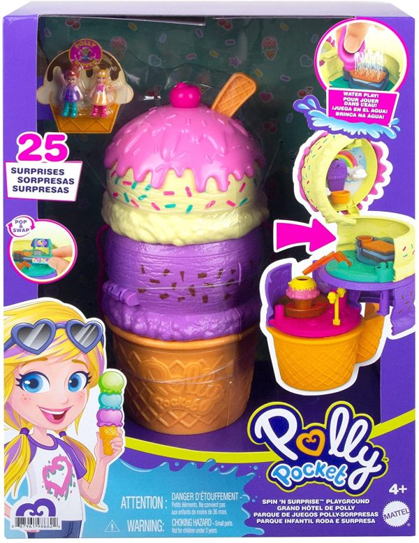 Polly Pocket Coffret Multifacettes Glace, mini-figurines Polly et Lila, 25 accessoires surprise, emballage fermé, jouet pour enfant, HFR00 – Image 6