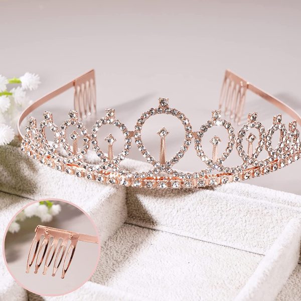 Écharpe Rose Miss 18/20/30/40 ans Fille C'est mon Anniversaire et Tiara Diadème Couronne Anniversaire Princesse en Strass Faux Cristal Birthday Décoration Accessoire Cadeau pour Anniversaire Fête – Image 3