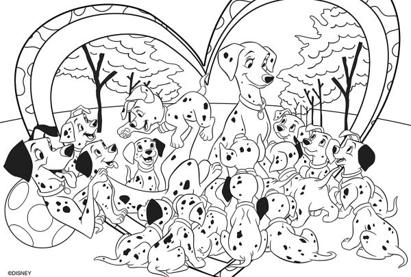 Lisciani, Maxi Puzzle pour enfants à partir de 3 ans, 24 pièces, 2 en 1 Double Face Recto / Verso avec le dos à colorier - Disney 101 Dalmatiens 86641