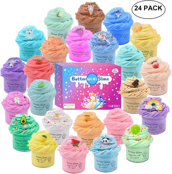 Kit de Mini Slime Fluffy 24 Couleurs, Non Collant, Super Doux, un Cadeau pour Les garçons et Les filles – Image 4