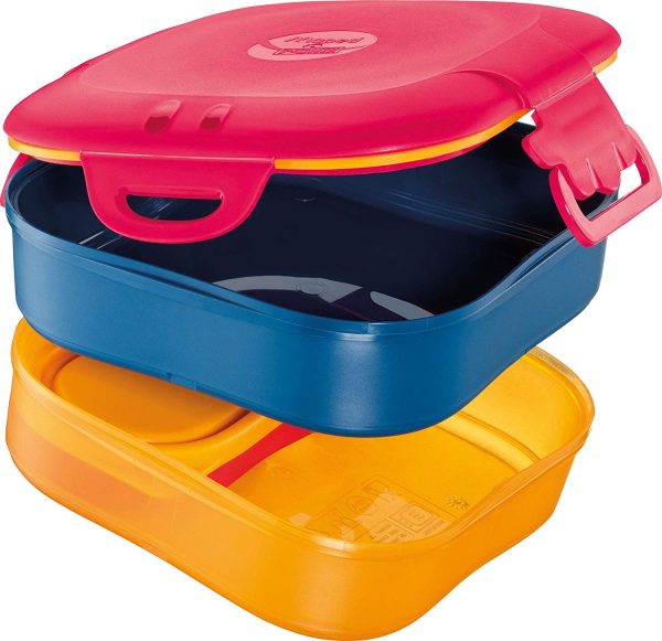 Picnik Concept Kids - Boîte à Déjeuner 3 en 1 - Lunch Box Enfant 3 Compartiments, dont 2 Étanches et Amovibles - Sans BPA - Compatible Lave-Vaisselle et Micro-Ondes - Rose - 1,4L 870701 – Image 4