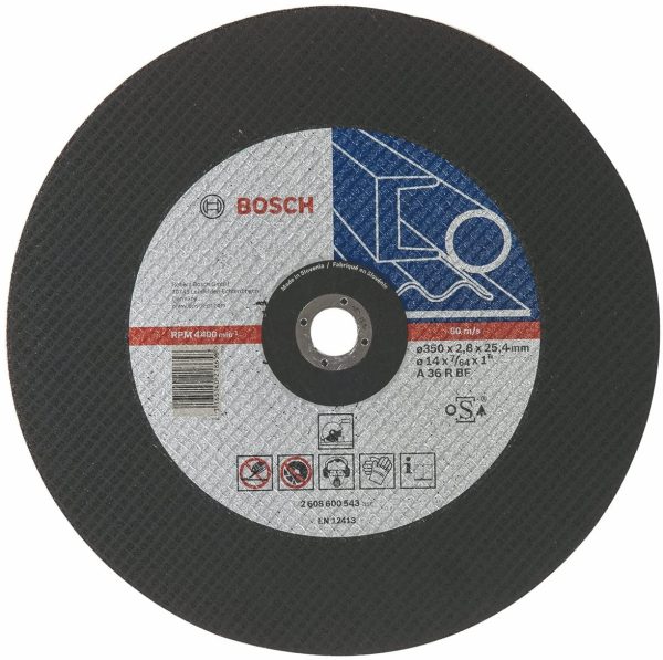 Bosch Accessories 2608600543 Disque à tronçonner - Expert for Metal en Acier plat (⌀ 355 mm, alésage 25.40 mm, épaisseur 2.8" mm), 1 pièce