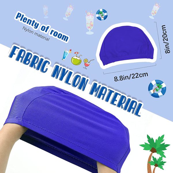 Bonnet de Natation en Tissu Élastique Bonnet de Bain Bonnet de Piscine Antidérapant Bonnet de Natation en Nylon Souple pour Femmes Hommes Adultes Jeunes Baignade