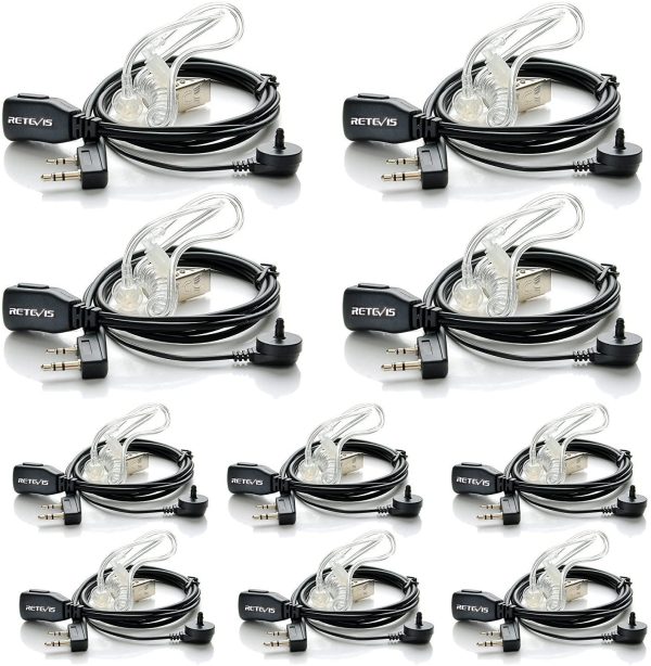 Lot de 10 écouteurs sans Fil à 2 Broches - Compatible avec Talkie Walkie RT24 RT27 RT22 RT622 RT617 RT618 RT619 Baofeng BF-88E BF-88S Tyhbelle BF-88E Kenwood – Image 8