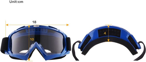 Sijueam Lunettes de moto de qualité supérieure - Anti-buée - Anti-UV - Avec double lentille - Rembourrage en mousse Uvex - Pour activités de plein air - Ski - Cyclisme - Snowboard - Randonnée - Protection des yeux – Image 4