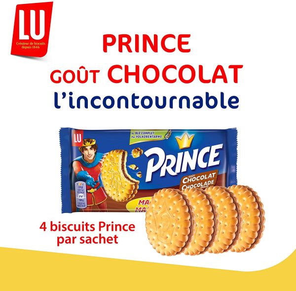 Prince de LU Chocolat - Au Blé Complet - Présentoir de 20 Sachets Maxi Format de 4 Biscuits (80 g)