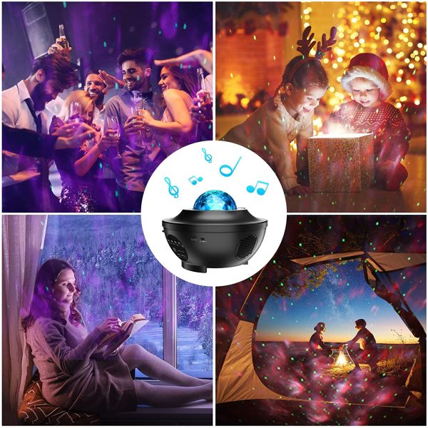 Projecteur Ciel Etoile, Planetarium Projecteur LED Veilleuse Enfant Rotatif 21 Modes, Océan Starry Lampe Projecteur Luminosité Réglable Bluetooth/Télécommande/Timer pour Décoration de Bébé Chambre – Image 5