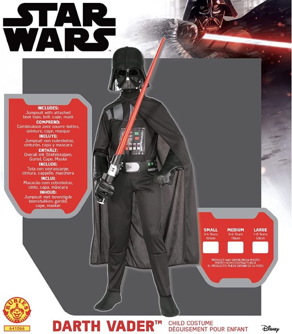 Rubie's - Déguisement Classique Officiel - Dark Vador Star Wars, enfant, ST-641066M, Taille M 5 à 6 ans – Image 3