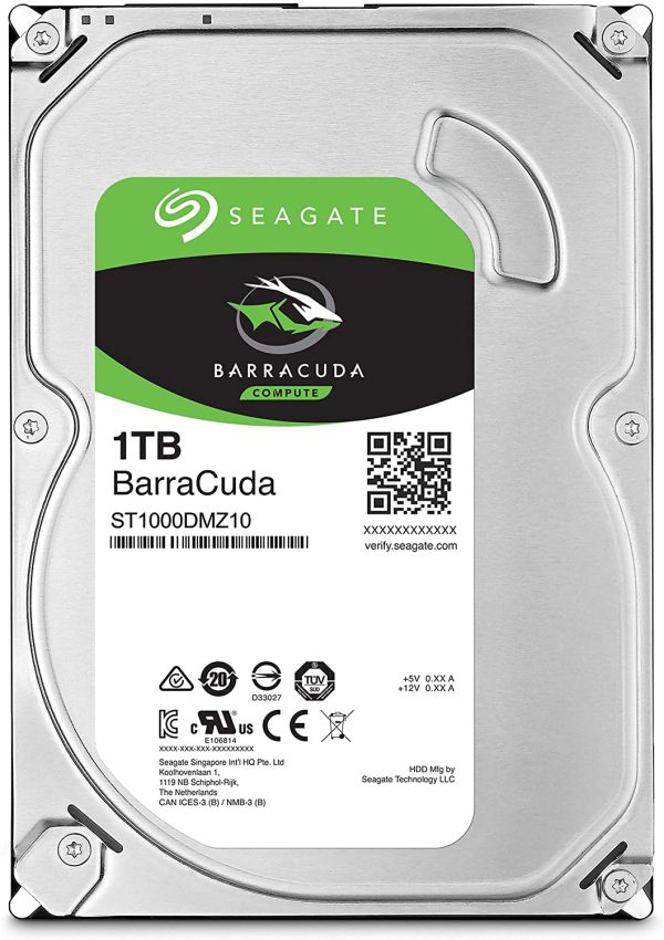 BarraCuda, 1 To, Disque dur interne HDD ??3,5" SATA 6 Gbit/s 7 200 tr/min, 64 Mo de mémoire cache, pour PC de bureau, Ouverture facile (ST1000DMZ10)