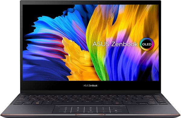 Asus Zenbook Flip S UX371EA-HL259T PC Portable 13" 4K OLED (Intel Core i7-1165G7, RAM 16Go, SSD 512Go, Iris XE, Stylet et convertisseur Jack Inclus, Windows 10) Clavier AZERTY Français