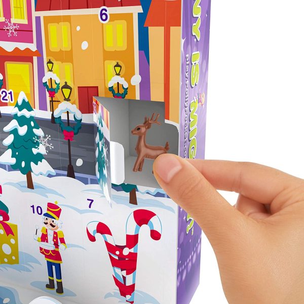 Polly Pocket calendrier de l’avent sur le thème de la magie de Noël avec 25 surprises à découvrir, jouet pour enfant dès 4 ans, GKL46