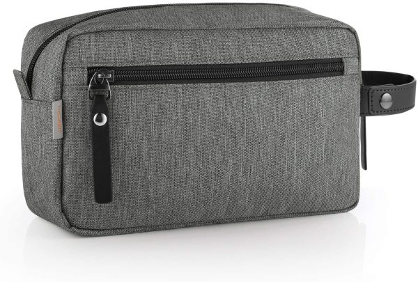 GAGAKU Homme Trousse de Toilette Imperméable Dopp Kit Multifonctions Trousses à Maquillage de Voyage - Gris – Image 8