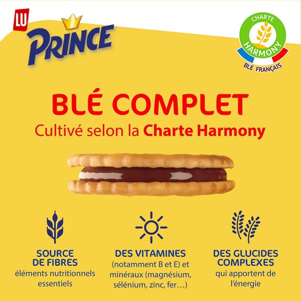 Prince de LU Chocolat - Au Blé Complet - Présentoir de 20 Sachets Maxi Format de 4 Biscuits (80 g) – Image 3