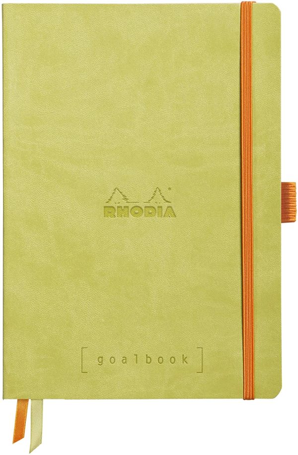 RHODIA 117575C - Carnet Souple Bullet Goalbook Anis - A5 - Pointillés Dot - 240 pages - Papier Clairefontaine Blanc 90G - 2 Rubans, Fermeture Élastique - Couverture Simili Cuir - Collection rama – Image 2