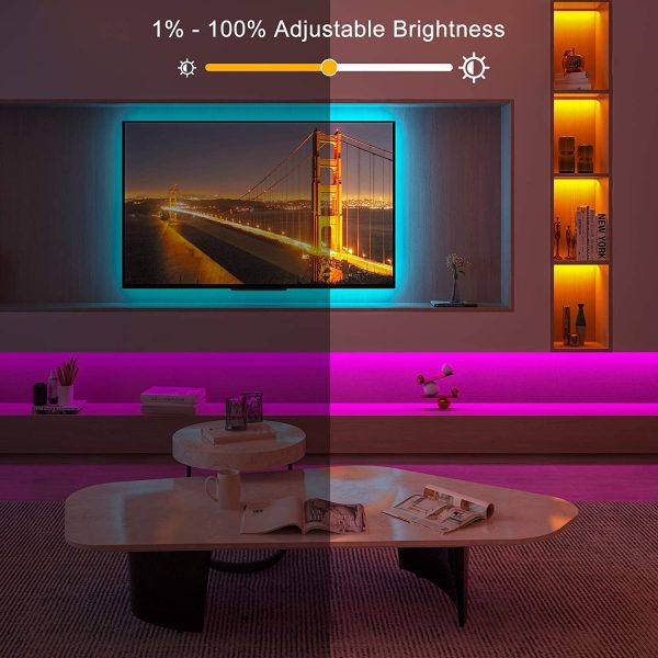 Ruban LED 20M(10m*2) Bande LED 5050 RGB Bande Lumineuse Flexible Multicolore avec Télécommande à 40 Touches, Synchroniser avec la Musique, pour Fête Décor pour la Maison Chambre Bar – Image 6