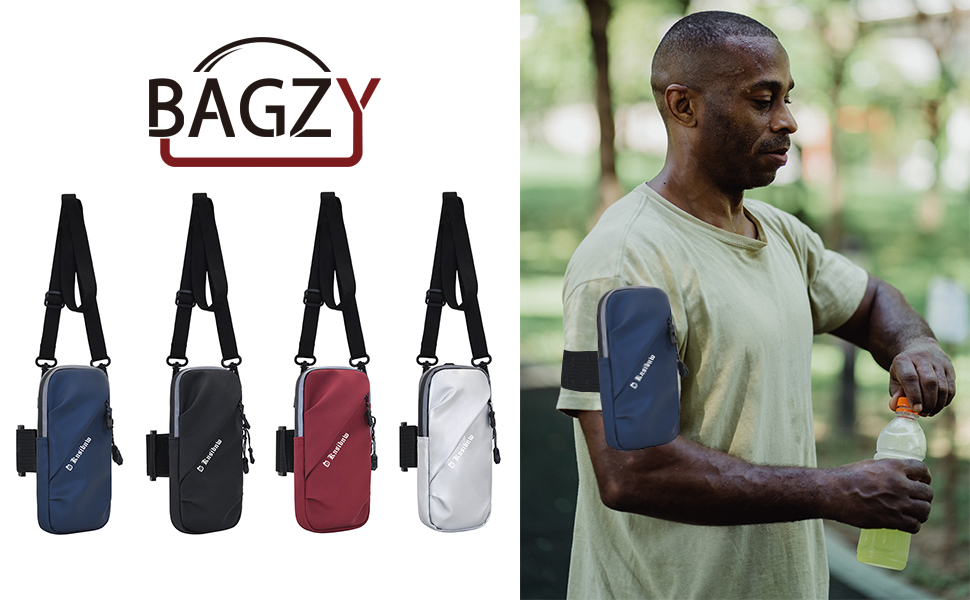 BAGZY Running Armband Sports Arm Bag Waterproof Coating Waist Packs