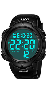 Montre Hommes Militaire Digitale Montres 50M étanche Outdoor Sport Multifonction Montre Digitale