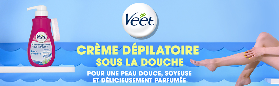 Veet Crème Dépilatoire sous la Douche corps et jambes Peaux Sensibles 400 ml