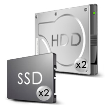 HDD 3,5" SDD 2,5" espace de stockage