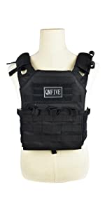 QMFIVE Gilet tactique pour airsoft, porte-plaques, gilet de combat JPC