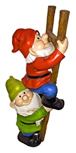 Design Toscano Échelle d'Escalade pour Gnomes Statue de Jardin de Gnome Drôle, 28 cm, polyrésine