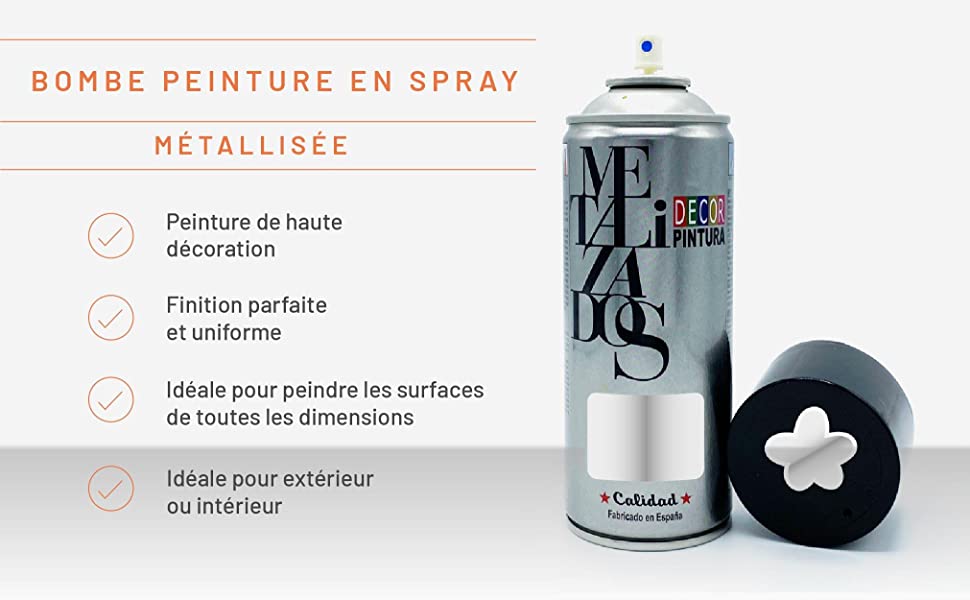 Peinture métallisée en spray pour apprêt plastiques mat chaleur micro-ondes radiateurs blanc vélo