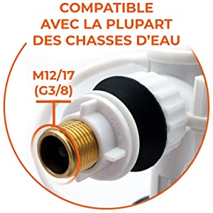 mecanisme robinet caoutchouc toilette porcher régulateur débit flexible 12/17 femelle universelle