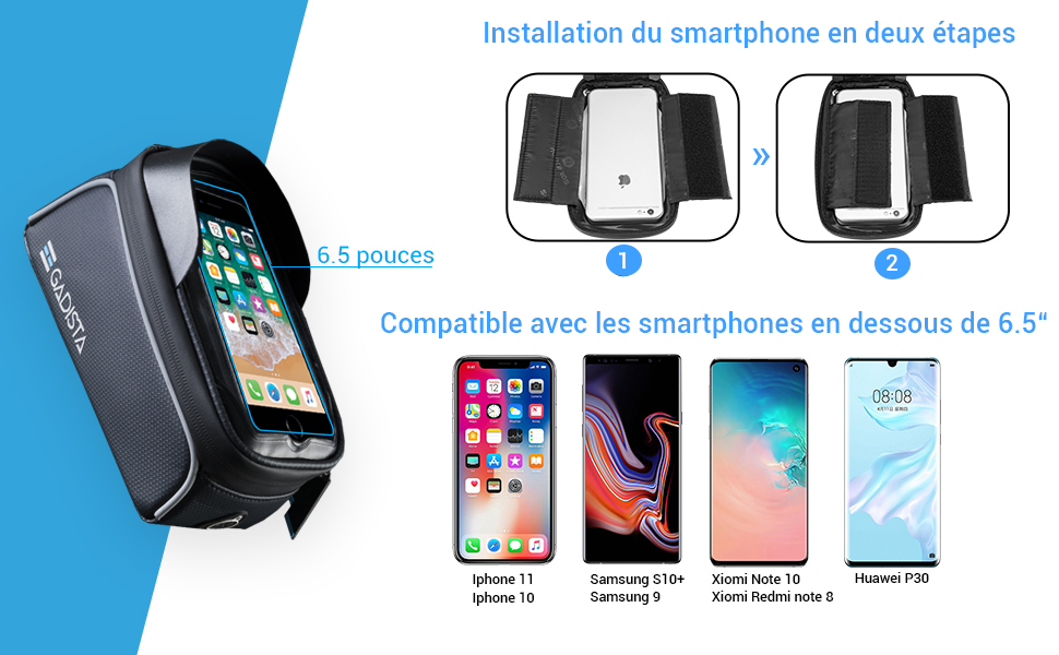 compatible téléphone et smartphone en dessous de 6.5 pouces