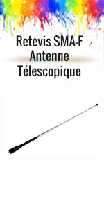 Retevis RT773 SMA-F Antenne Télescopique 