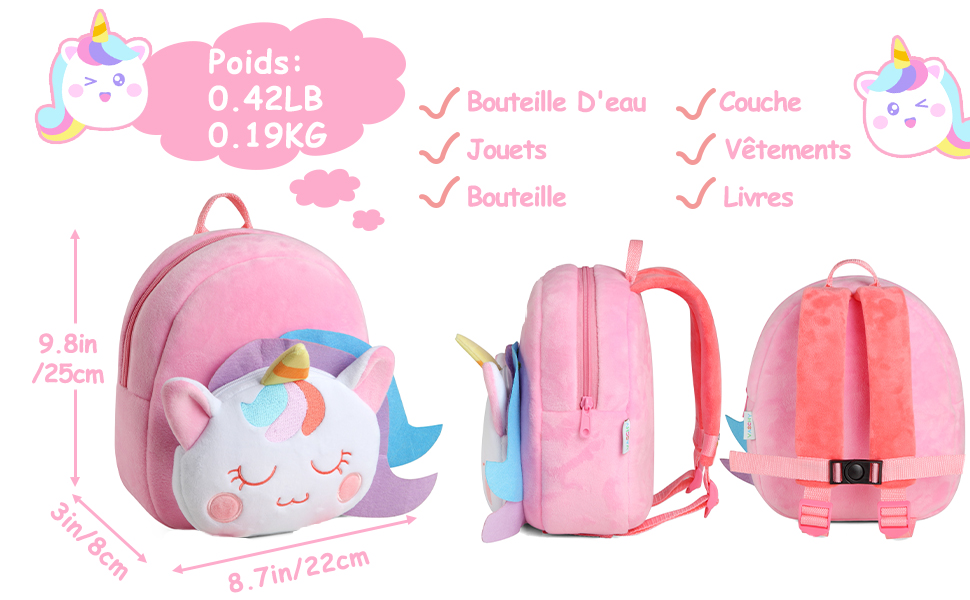 SAC À DOS EN PELUCHE 3D VIVID CUTE