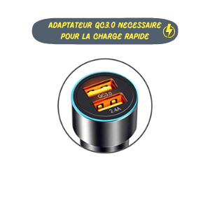 adaptateur quick charge qc 3.0 allume cigare usb