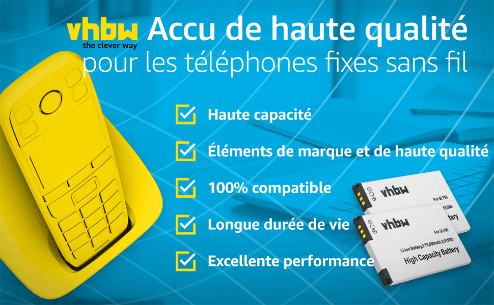 Accu de haute qualité pour les téléphones fixes sans fil