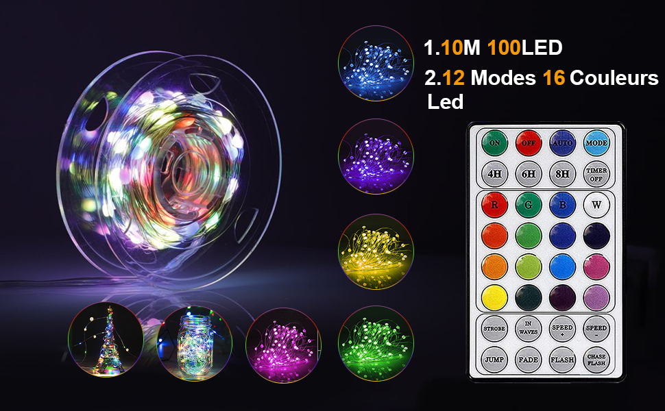 12 Modes 16 Couleurs Led