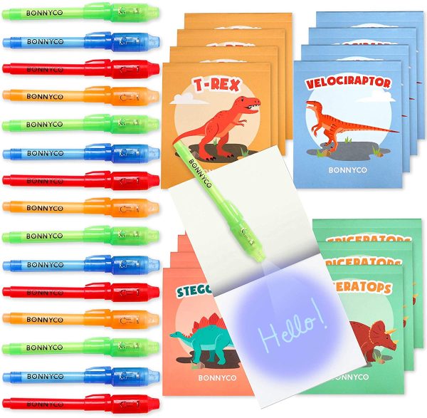 BONNYCO Stylo Encre Invisible et Carnet de Notes, Pack 16 Dinosaure Petits Cadeaux Anniversaire pour Les Garçons et Filles | Cadeau Anniversaire Enfants et Jouets Pinata | Anniversaire Dinosaure – Image 4