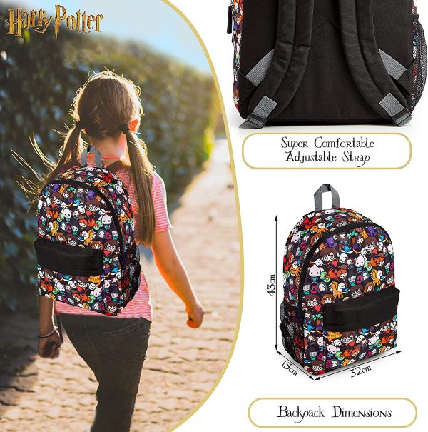 HARRY POTTER Sac A Dos Fille, Garcon Style Chibi Avec Harry, Hermione, Ron, Cartable Scolaire Grande Capacité Pour Ecole Primaire, Collège, Voyage, Idée Cadeau Anniversaire Garcons Filles Ados – Image 5