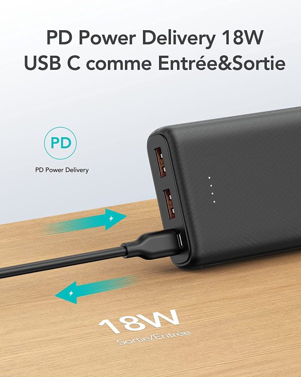 Charmast Batterie Externe 10400mAh Mini 18W Charge Rapide Chargeur Portable Quick Charge 3.0 Power Delivery Power Bank USB C Compact avec 3 Sorties et 2 Entrées pour iPhone,Samsung,Huawei,iPad – Image 6