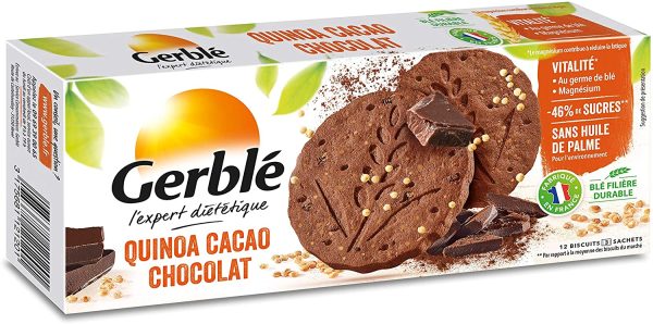 Gerblé Vitalité, Biscuits Quinoa Cacao Chocolat, Allégés en sucres, Sans huile de palme, 1 boîte de 12 biscuits, 132g – Image 5