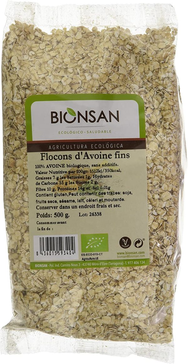 BIONSAN - BIO - Copeaux Fins d'Avoine 500 g – Image 2