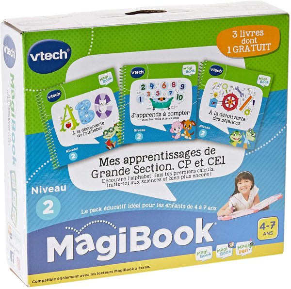 VTech - Livre MagiBook - Mes apprentissages de Grande Section, CP & CE1 - Pack de 3 livres, livres éducatifs ??Version FR – Image 6